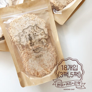 네모네 - 현미 귀리 곤약 누룽지 칩 (3팩, 5팩) / 당뇨간식 과자 부모님 몸매관리 건강식 저탄수화물